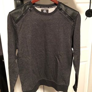 Sweatshirt w/leather Shoulder Pads